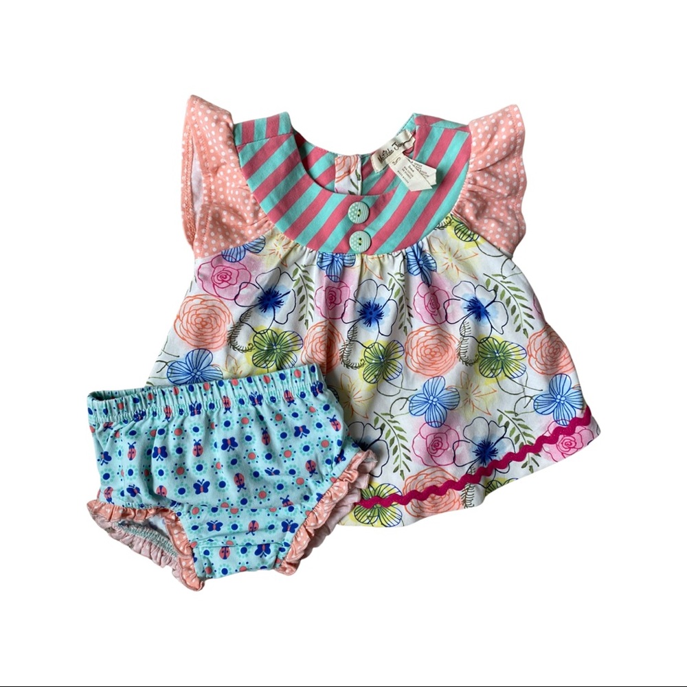 Matilda Jane NWOT Dress and Diaper Cover - Size 3-6 months